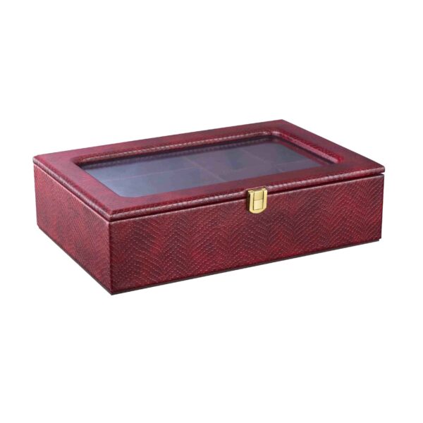 Leather Watch Box with Sunglasses Compartment & Suede Lining