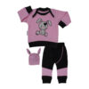 Long Sleeve Shirt Set Rabbit Pattern Model Girlish (3 Pcs)