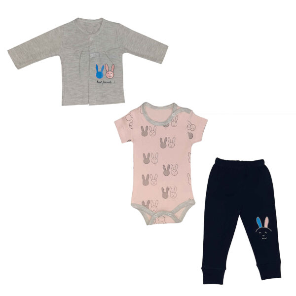 Long Sleeve Shirt Set Rabbit Pattern Model Lite (3 Pcs)