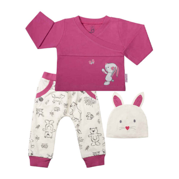 Long Sleeve Shirt Set Rabbit Pattern Model Sana (3 Pcs)