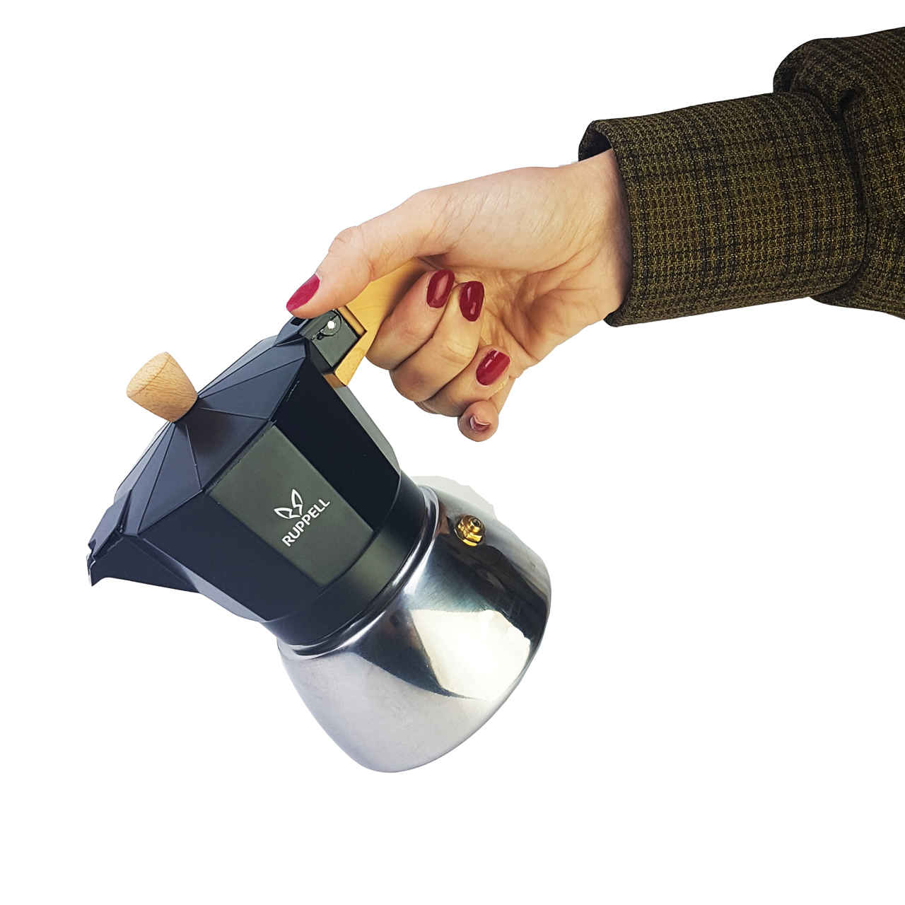 Moka Pot Stovetop Espresso Maker – Classic Italian Coffee Brewer 3 Cup Capacity Ruppel