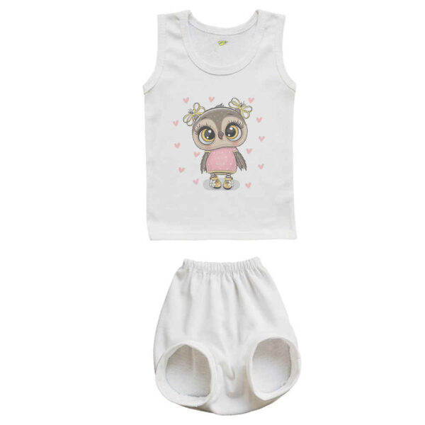 Newborn Vest Top & Shorts Set Model Owl