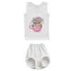 Newborn Vest Top & Shorts Set Model Owl & Coffee