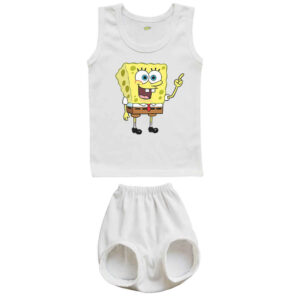 Newborn Vest Top & Shorts Set with SpongeBob Pattern