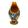 Handcrafted Persian Pottery Pen Holder for Desk - Minakari Enameled, Floral