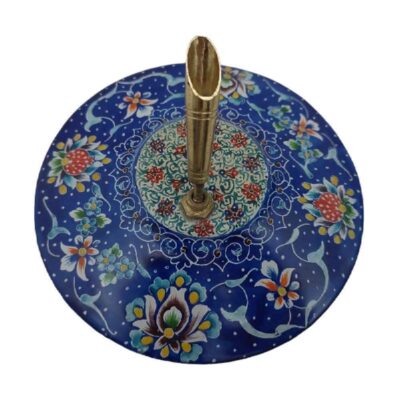 Art in Clay – Handcrafted Persian Pottery Pen Holder with Minakari Finish