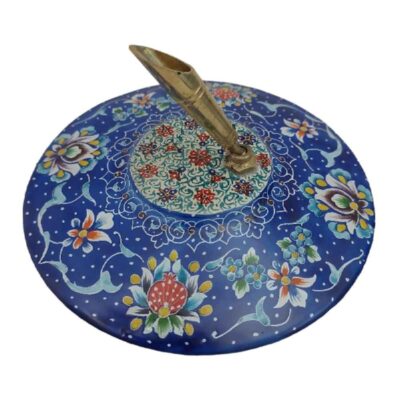 Persian Copper Pen Holder for Desk – Minakari Enameled Floral