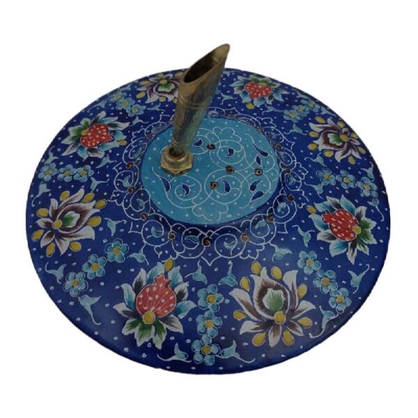 Floral Harmony – Persian Copper Desk Holder with Enameled Minakari Finish