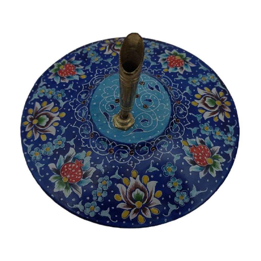 Floral Harmony – Persian Copper Desk Holder with Enameled Minakari Finish