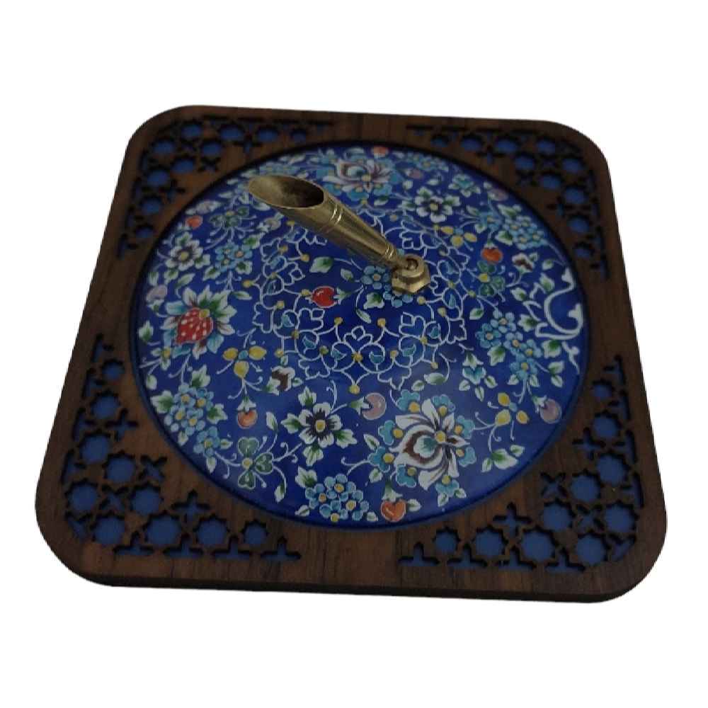 Persian Copper Pen Holder for Desk - Minakari Enameled Flowers