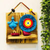 Decorative & Handcrafted Wall Key Holder with the Deign Bird & Sun