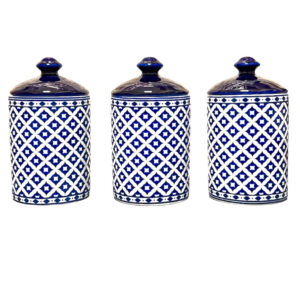 Porcelain Canister Jar for Kitchen Model Dames Set of 3