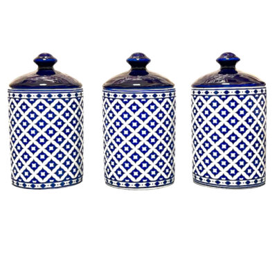 Porcelain Canister Jar for Kitchen Model Dames Set of 3