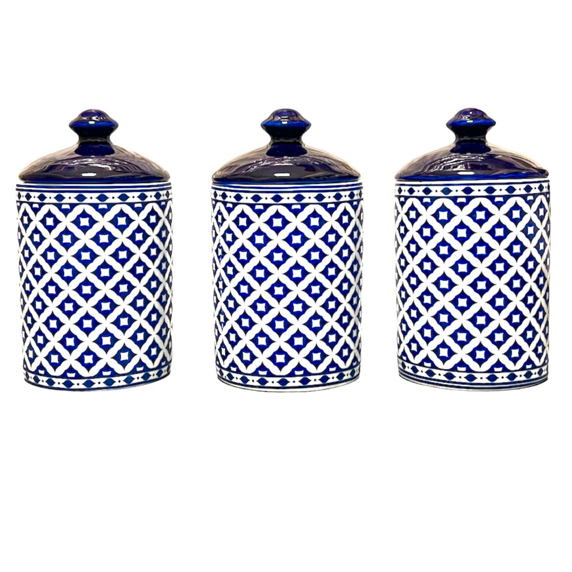 Porcelain Canister Jar for Kitchen Model Dames Set of 3