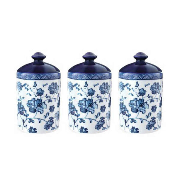 Porcelain Canister Jar for Kitchen Model Fleur Cruet Set of 3