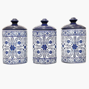 Porcelain Canister Jar for Kitchen Model Papillon ‌Set of 3