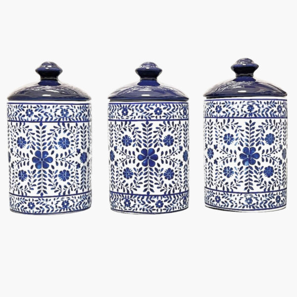 Porcelain Canister Jar for Kitchen Model Papillon Set of 3
