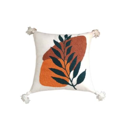 Punch Needle Cushion Cover – Embroidered Abstract Design