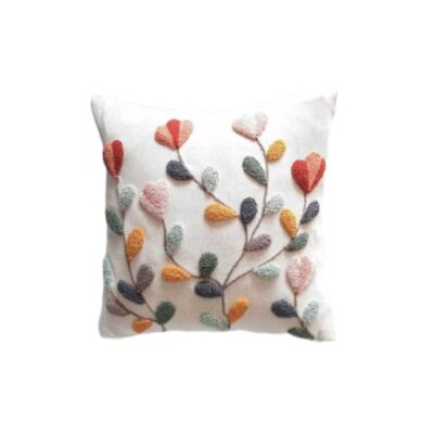 Punch Needle Cushion Cover – Embroidered Afra Design