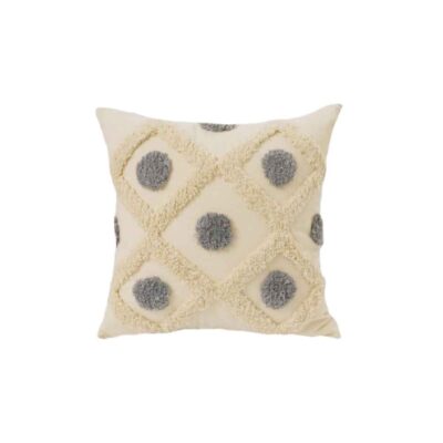Punch Needle Cushion Cover – Embroidered Geometric Design