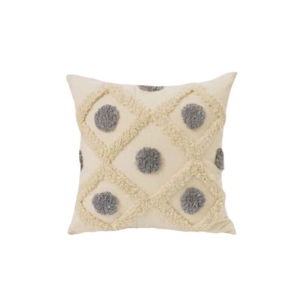 Punch Needle Cushion Cover - Embroidered Geometric Design