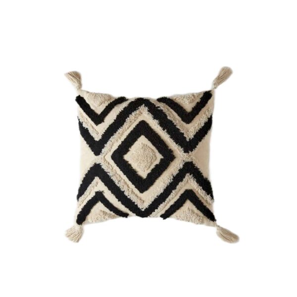 Punch Needle Cushion with Geometric Pattern Model Hamon