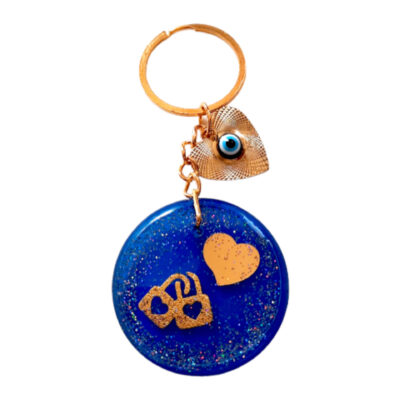 Resin Keychain – Evil Eye & Heart Design