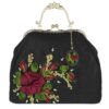 Ribbon Embroidery Clutch Handbag - Velvet with Sara Design