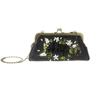 Ribbon Embroidery Clutch Handbag – Velvet with Niaz Design