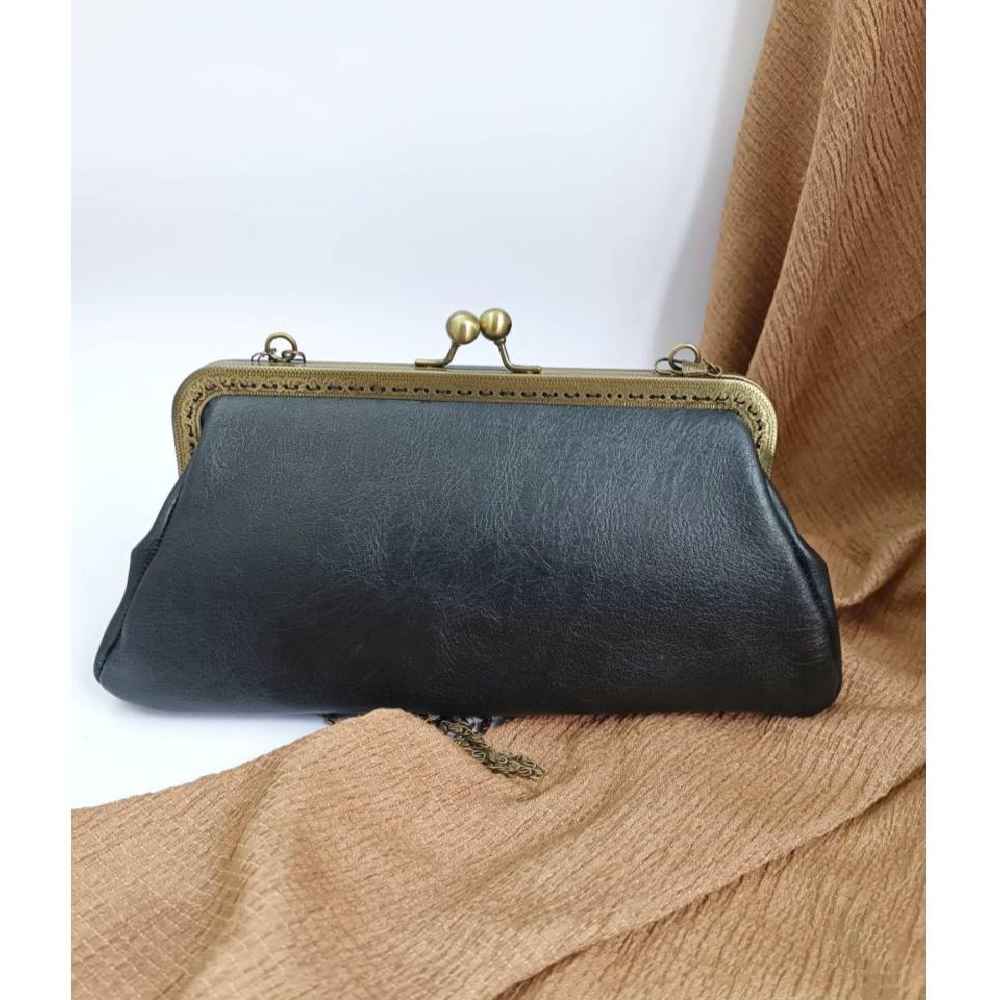 Ribbon Embroidery Clutch Handbag – Velvet with Niaz Design