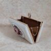 Ribbon Embroidery Clutch Handbag with Floral Detail for Evening Party