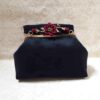 Ribbon Embroidery Clutch Handbag - Velvet with Butterfly Pattern