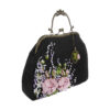 Ribbon Embroidery Clutch Handbag - Velvet with Reyhan Design