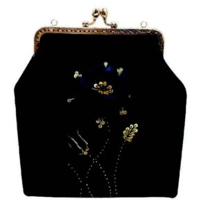 Ribbon Embroidery Clutch Handbag – Velvet with Sarafraz Design