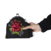 Ribbon Embroidery Clutch Handbag - Velvet with Tahoora Design