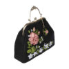 Ribbon Embroidery Clutch Handbag - Velvet with Tiara Design
