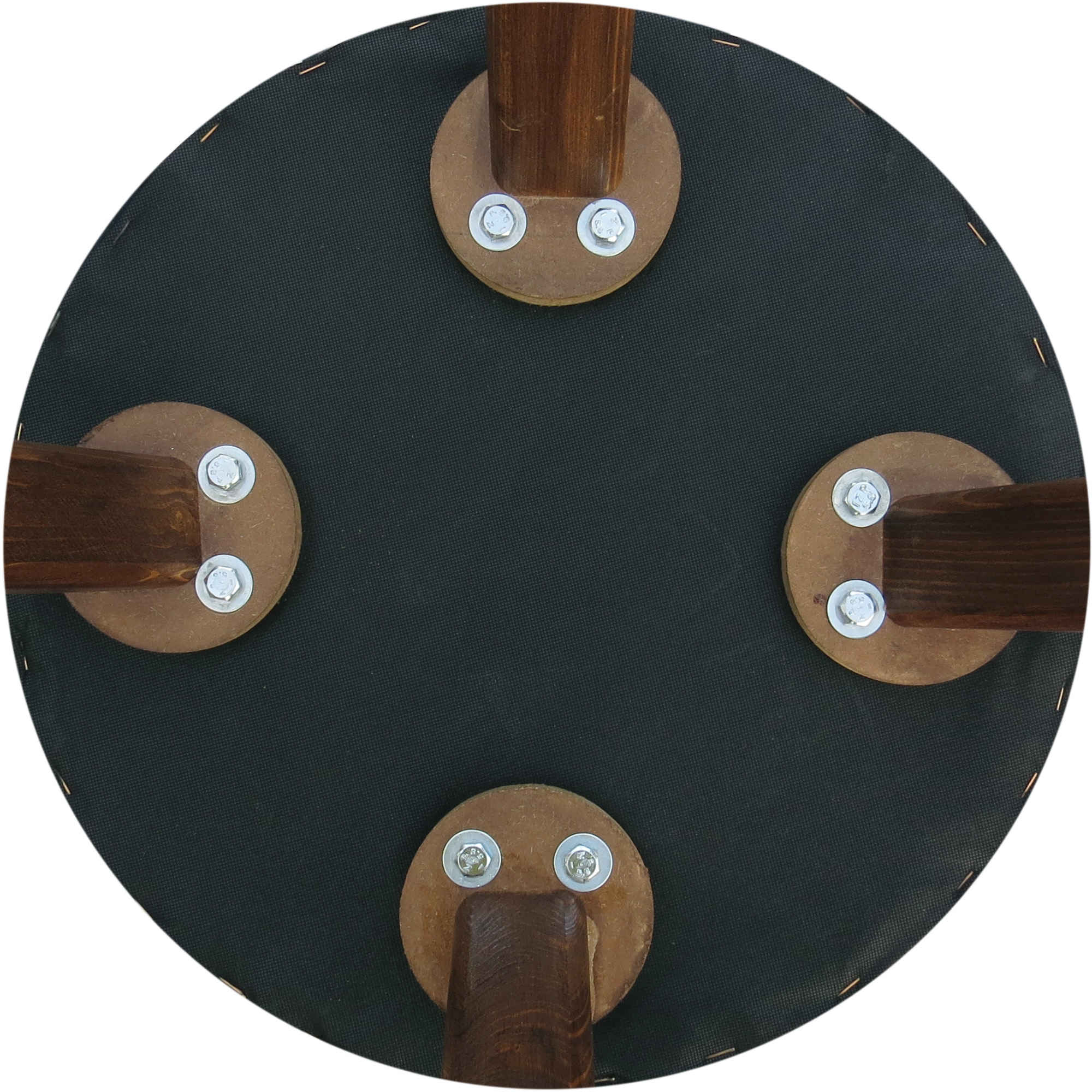 Round Velvet Footstool With Wooden Legs Model Burberry