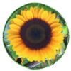 Round Velvet Footstool With Wooden Legs Model Sunflower
