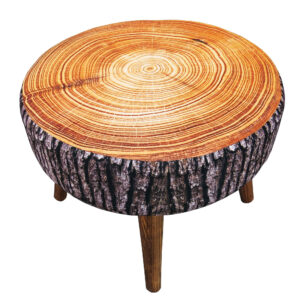 Round Velvet Footstool With Wooden Legs Model Trunk2