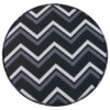 Round Velvet Footstool With Wooden Legs Model Zigzag