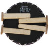 Round Velvet Footstool With Wooden Legs Model Zigzag
