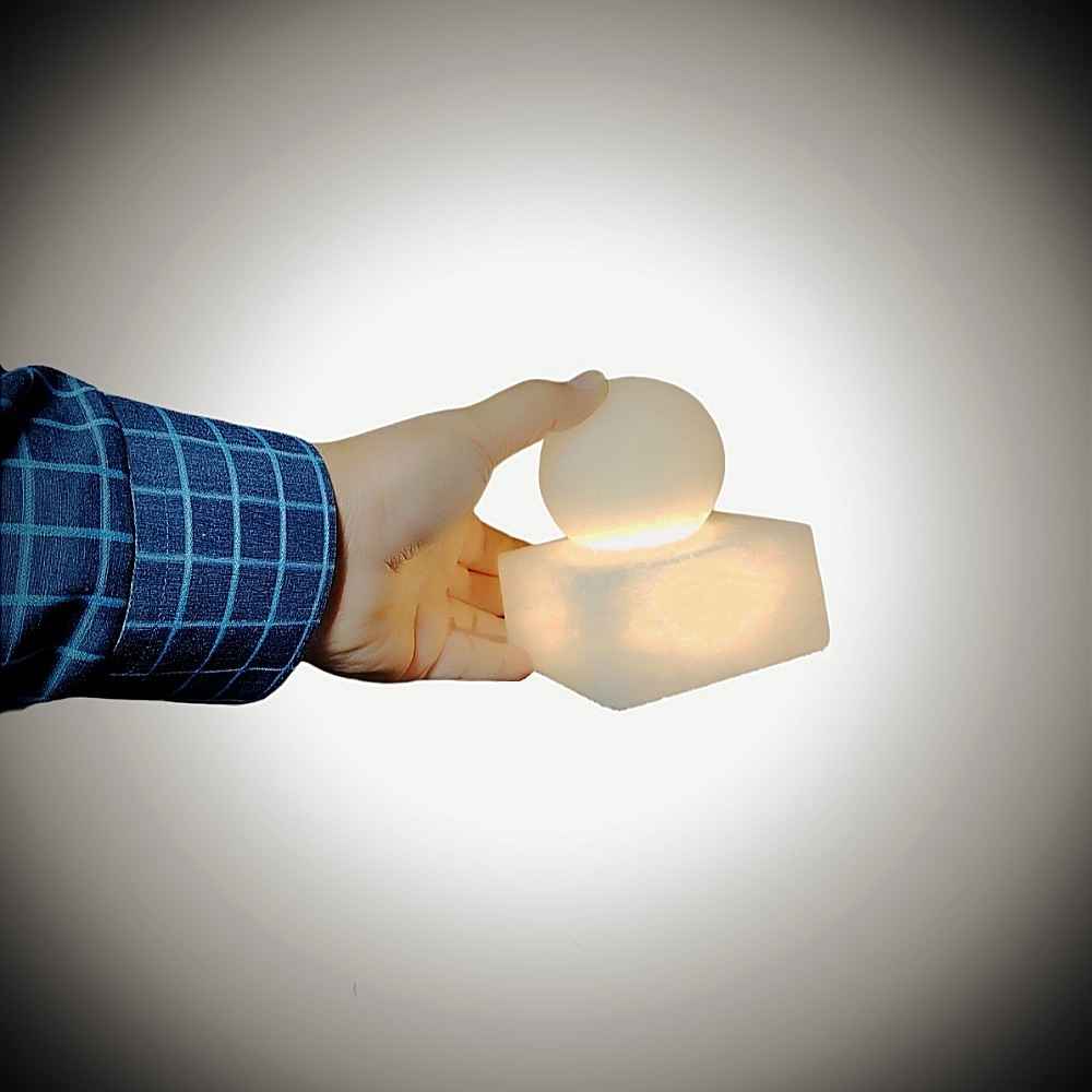 Islamic Globe Salt Lamp Handcrafted with Throne Verse Calligraphy