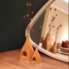 Handcrafted Decorative Wooden Bud Vase Made from Natural Solid Wood Set of 2