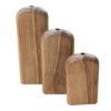 Set of 3 Handcrafted Decorative Wooden Vases Made from Natural Solid Wood Istadeh