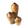 Set of 3 Handcrafted Decorative Wooden Vases Made from Natural Solid Wood Melanie