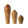 Set of 3 Handcrafted Decorative Wooden Vases Made from Natural Solid Wood Melanie
