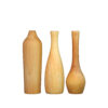 Handmade Decorative Wooden Mini Flower Vase Made from Natural Solid Wood Set of 3
