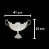 Set of 3 Decorative Persian Filigree Silver Coated Vases & Bowl