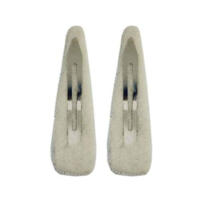 Snap Hair Clip Set with Hand-Embroidered Rabbit Design