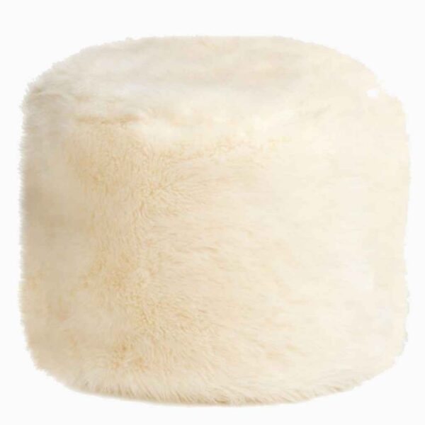 Soft Round Faux Fur Pouffe Model Khaz